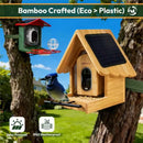 DETIKO Bamboo Bird Feeder with Camera