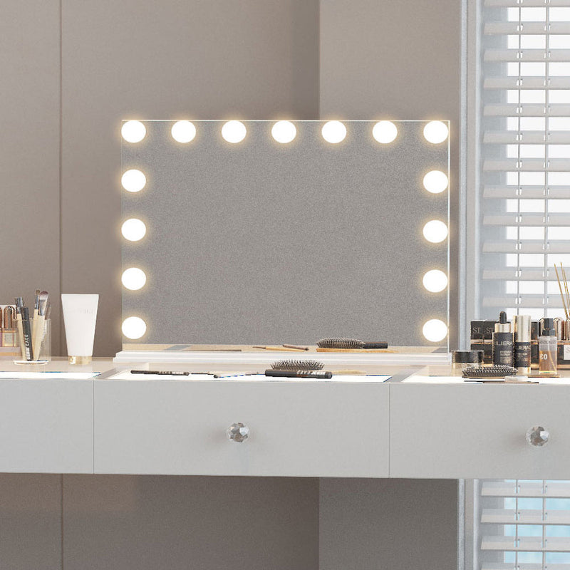 VANITII Mary Hollywood Vanity Mirror  - 15 Dimmable LED Bulbs