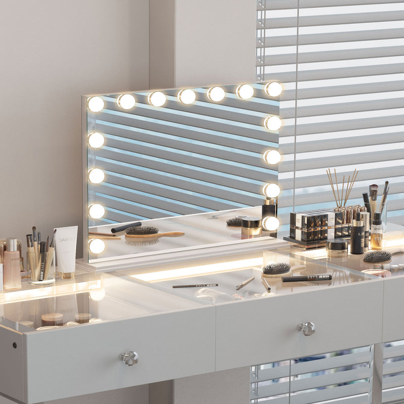 VANITII Mary Hollywood Vanity Mirror  - 15 Dimmable LED Bulbs