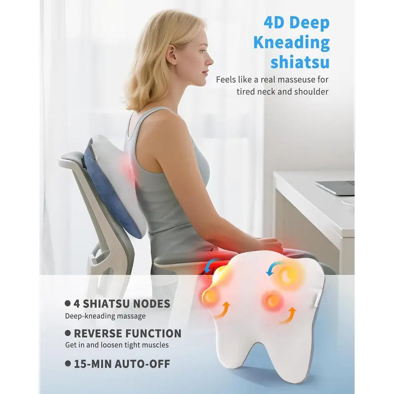 Lymneth Shiatsu Neck and Back Massager with Heat