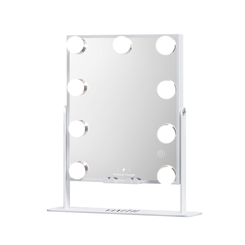 VANITII Fenair Hollywood Glow Vanity Mirror with Wireless Charging M - 9 Dimmable LED Bulbs