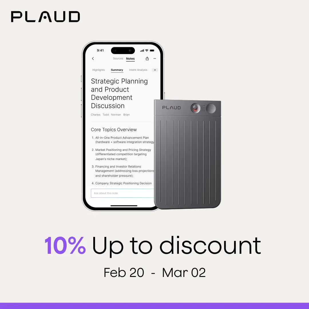 Plaud Note AI Voice Recorder & Notetaker for Meetings