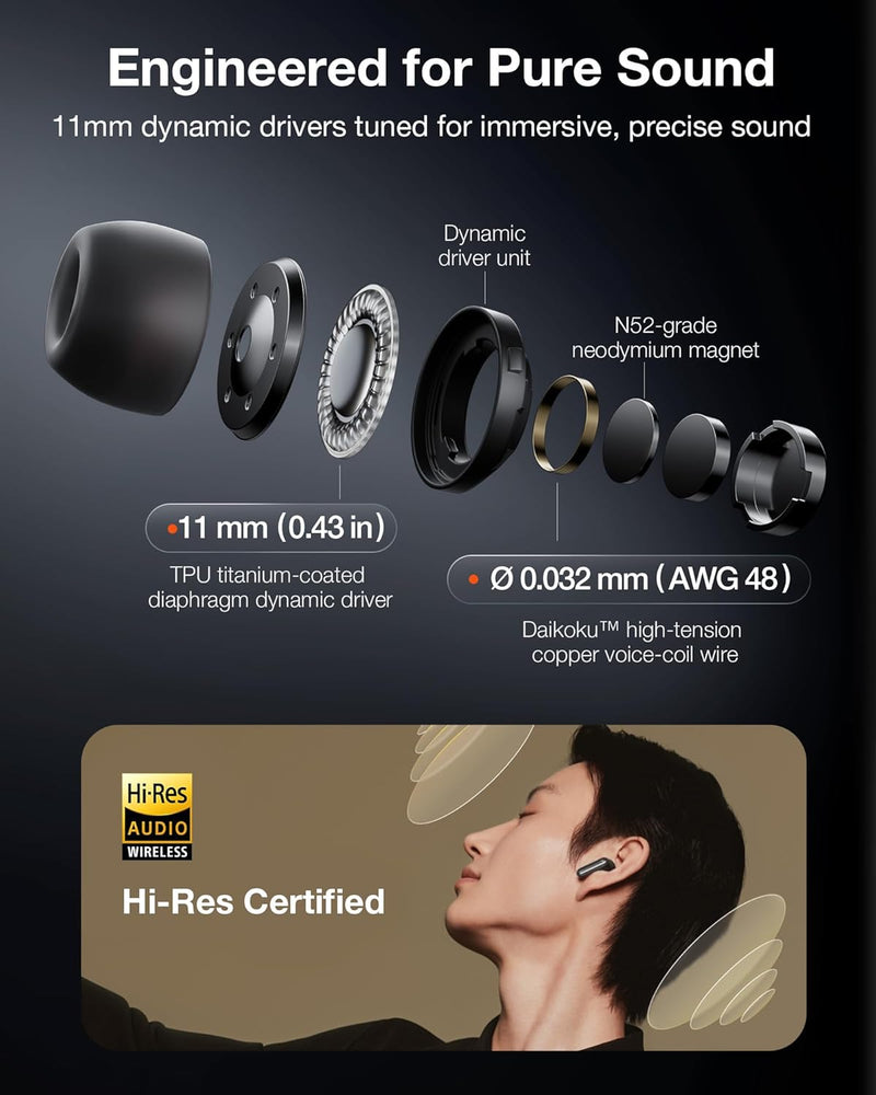 viaim RecDot Wireless Bluetooth AI Conference Earbuds with Live Transcription