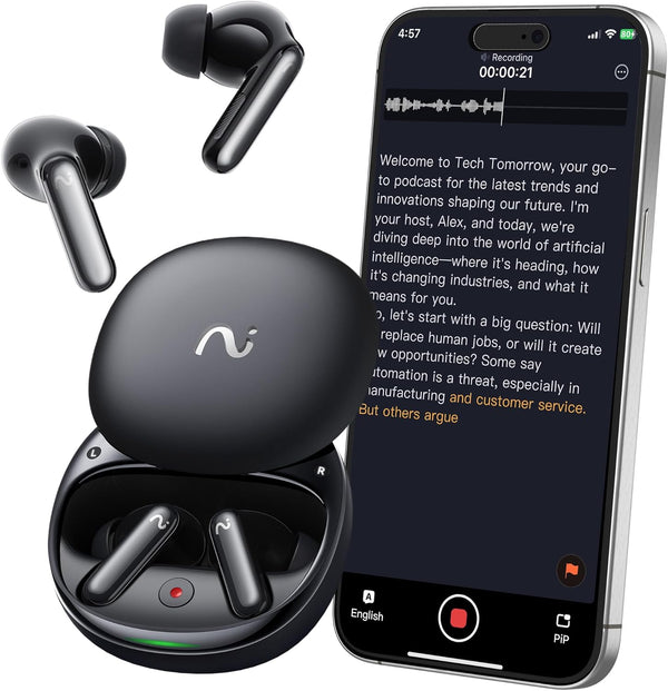 viaim RecDot Wireless Bluetooth AI Conference Earbuds with Live Transcription
