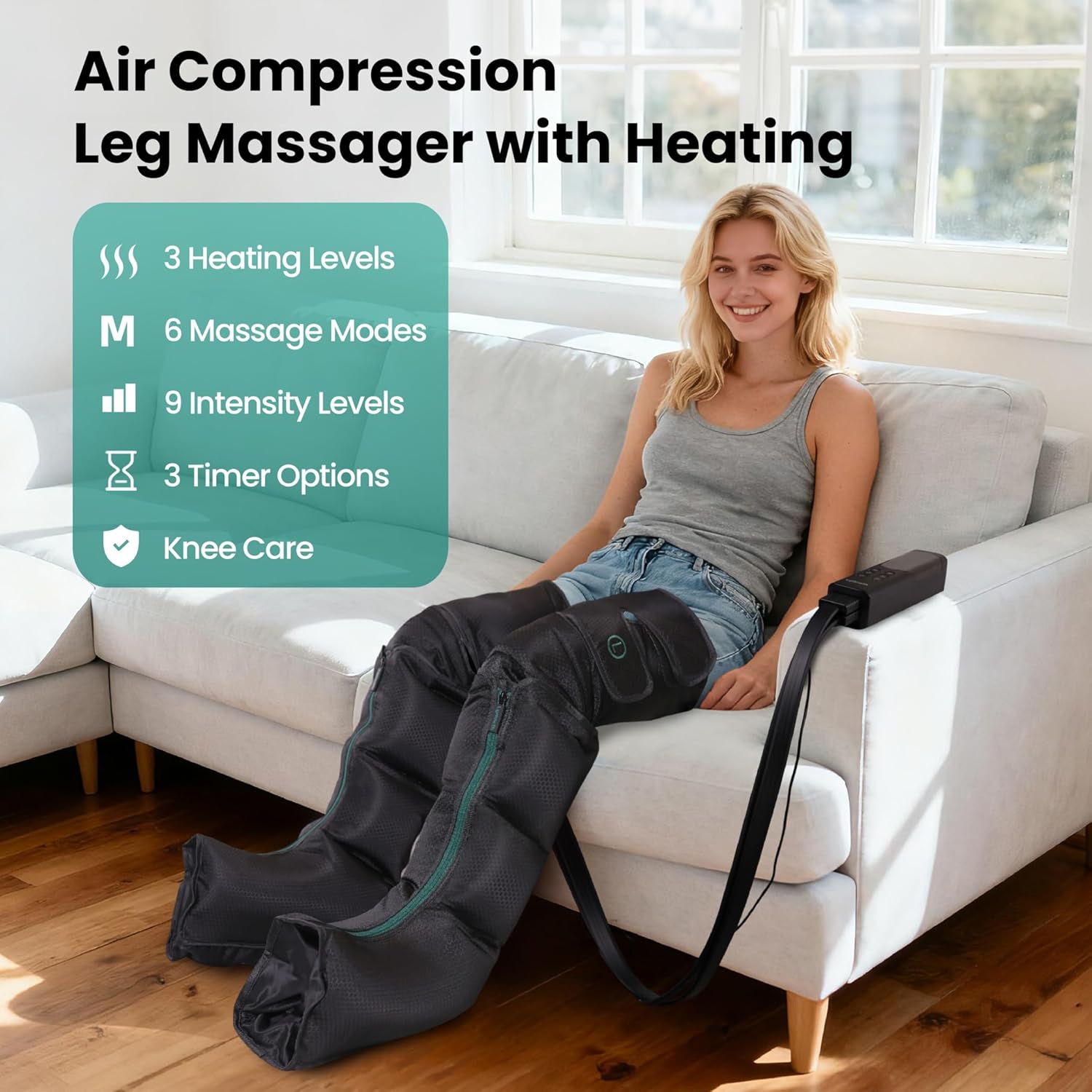 LYMNETH Leg Massager with Heat and Comression