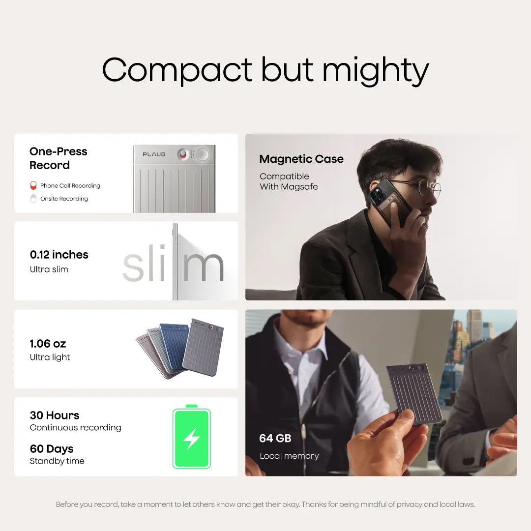 Plaud Note AI Voice Recorder & Notetaker for Meetings