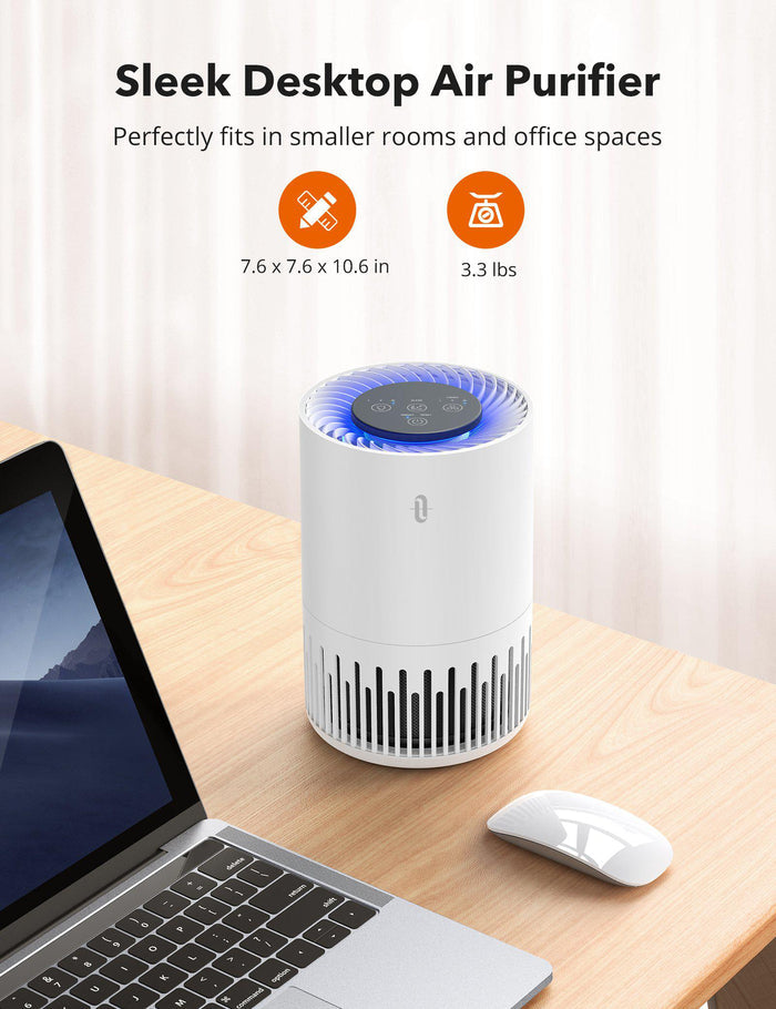 TaoTronics Air Purifier 001, Desktop Air Cleaner with 3-in-1 True HEPA Filter