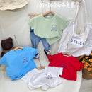 【7pcs】Kids T-shirt Tops Baby Boy Cotton Short Sleeve Tops Girls Children Cotton Basic Color Clothes Boys Girls Tees High Quality