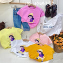 【7pcs】Kids T-shirt Tops Baby Boy Cotton Short Sleeve Tops Girls Children Cotton Basic Color Clothes Boys Girls Tees High Quality