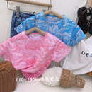 【7pcs】Kids T-shirt Tops Baby Boy Cotton Short Sleeve Tops Girls Children Cotton Basic Color Clothes Boys Girls Tees High Quality