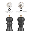 Grind Salt-Pepper Grinder Set of 2, Stainless Steel Refillable Salt & Peppercorn Shakers 7" Tall