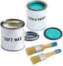 Chalk & Wax Paint Brush Set for Furniture,DIY Painting and Waxing Tool,Milk Paint,Stencils,Natural Bristles,by MAXMAN,Small Size