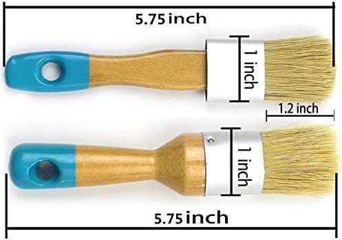 Chalk & Wax Paint Brush Set for Furniture,DIY Painting and Waxing Tool,Milk Paint,Stencils,Natural Bristles,by MAXMAN,Small Size