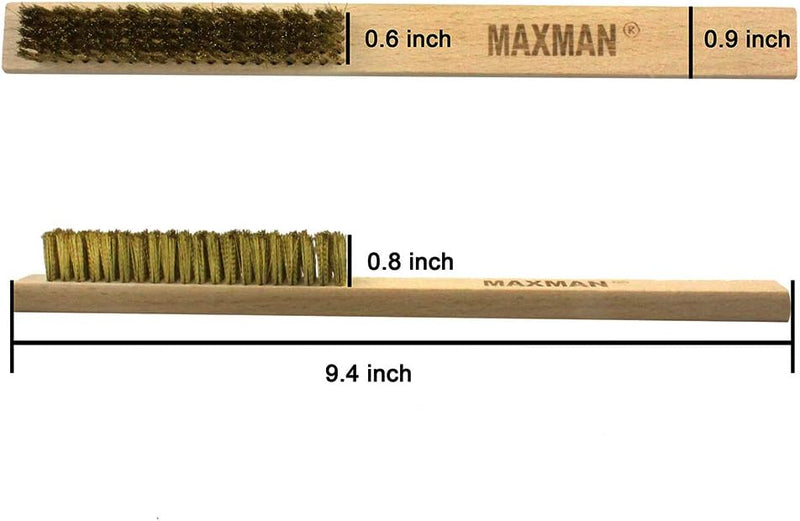 Brass Brush,Soft Brass Bristle Wire Brush,Wire Scratch Brush with 10" Beechwood Handle