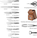 16 Pieces Stainless Steel Knife Block Set