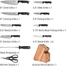 16 Pieces Chef Knife Set