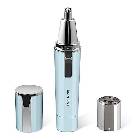 SUPRENT Nose and Ear Hair Trimmer, Wet & Dry Trimmer for Women, IPX7 Waterproof Design, Stainless Steel Rotation Blade, Portable Use