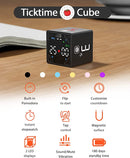 Ticktime Cube Pomodoro Timer, Productivity Timer, Pause & Resume, Mute, Vibration & Adjustable Sound Alert, for Task, Work, ADHD, ADD, Meeting, 1/3/5/10/15/25/45/60min & Custom Countdown - Black