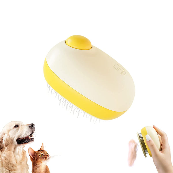 Cat Brush for Shedding, Pet Grooming Self Cleaning Slicker Brush for Cats & Dogs, Cat Deshedding Brush Easily Removes Tangles Hair and Loose Undercoat, Mats Tangled Hair Shedding Brush (Yellow)