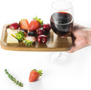 JF JAMES.F Wine Appetizer Plate Set of 2- Cocktail Plate with Glass Holder - Cheese Board with Wine Holder, (Acacia Wood)