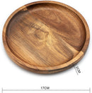 JF JAMES.F Round Wooden Plate Food Tray Decorative Tray Serving Tray Small Kitchen Supplies for Kitchen Restaurant Party Cafe Wooden Tray Same Size Four Sets 17x2.0cm