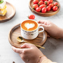 JF JAMES.F Round Wooden Plate Food Tray Decorative Tray Serving Tray Small Kitchen Supplies for Kitchen Restaurant Party Cafe Wooden Tray Same Size Four Sets 17x2.0cm