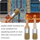MAXMAN Chalk & Wax Paint Brush Set, for Chairs, Chalk Painting, Table and Wood Refinishing Furniture Small DIY Painting and Waxing Tool | Smooth, Natural Bristles | Folk Art, Home Décor, Small Size