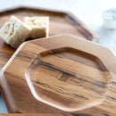 JF JAMES.F Serving Trays – Set of 4 Same Size Round Acacia Wood Tray Can Be Used in Cafes, Parties, Etc. for Serving Coffee Beverages Tea Plate Dessert Dinner Breakfast Plate Tray