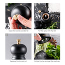 Grind Salt-Pepper Grinder Set of 2, Stainless Steel Refillable Salt & Peppercorn Shakers 7" Tall