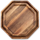 JF JAMES.F Serving Trays – Set of 4 Same Size Round Acacia Wood Tray Can Be Used in Cafes, Parties, Etc. for Serving Coffee Beverages Tea Plate Dessert Dinner Breakfast Plate Tray