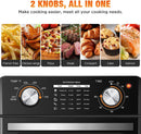 Geek Chef Air Fryer Toaster Oven Combo, 4 Slice Toaster Convection Air Fryer Oven Warm, Broil, Toast, Bake, Air Fry, Oil-Free, Accessories Included (2 Knob 10QT with Video Recipes)