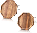 JF JAMES.F Serving Trays – Set of 4 Same Size Round Acacia Wood Tray Can Be Used in Cafes, Parties, Etc. for Serving Coffee Beverages Tea Plate Dessert Dinner Breakfast Plate Tray