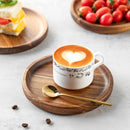 JF JAMES.F Round Wooden Plate Food Tray Decorative Tray Serving Tray Small Kitchen Supplies for Kitchen Restaurant Party Cafe Wooden Tray Same Size Four Sets 17x2.0cm