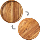 JF JAMES.F Round Serving Wooden Tray Decor Wood Tray charcuterie Boards Serving Tray Applicable to Dining Room and Living Room Diameter 25*2.8cm 0.5kg