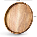 JF JAMES.F Round Serving Wooden Tray Decor Wood Tray charcuterie Boards Serving Tray Applicable to Dining Room and Living Room Diameter 25*2.8cm 0.5kg