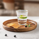 JF JAMES.F Round Serving Wooden Tray Decor Wood Tray charcuterie Boards Serving Tray Applicable to Dining Room and Living Room Diameter 25*2.8cm 0.5kg
