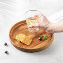 JF JAMES.F Round Serving Wooden Tray Decor Wood Tray charcuterie Boards Serving Tray Applicable to Dining Room and Living Room Diameter 25*2.8cm 0.5kg