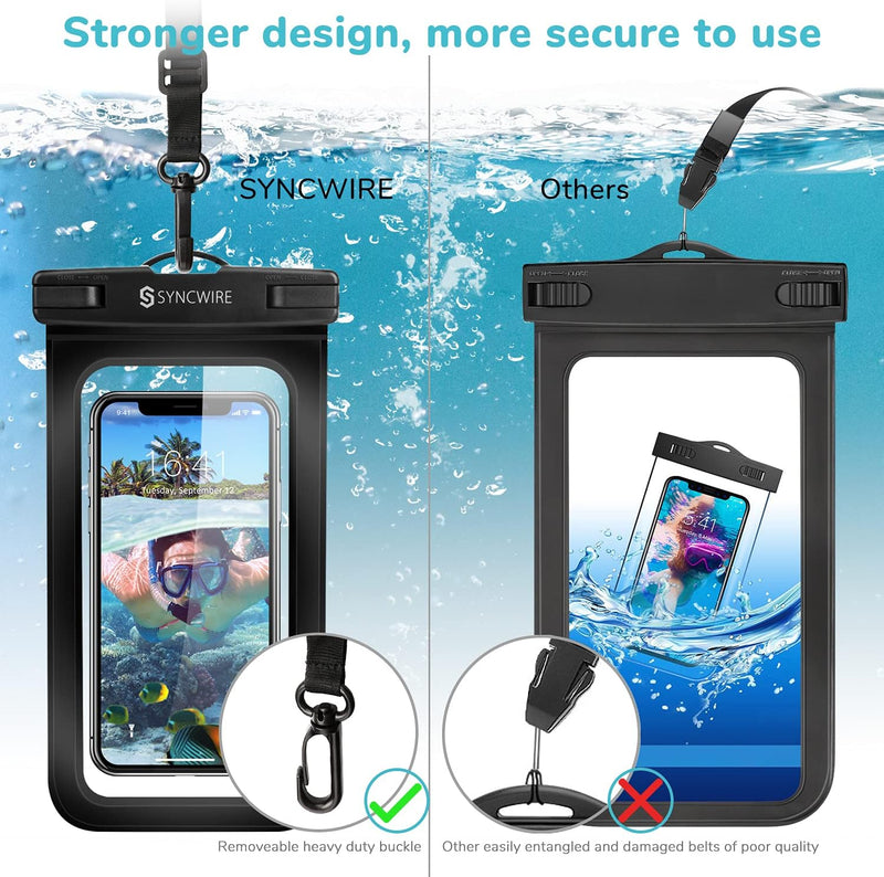 Syncwire Waterproof Phone Pouch [2-Pack] - Universal IPX8 Waterproof Phone Case Dry Bag with Lanyard for iPhone 14/13/12/11 Pro XS MAX XR X 8 7 6 Samsung S22 S20 and More Up to 7 Inches
