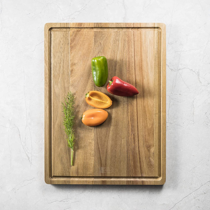 JF JAMES.F Rectangular juice groove wooden cutting board kitchen accessories wood cutting board Applicable to home kitchen, restaurant, back kitchen and other scenes
