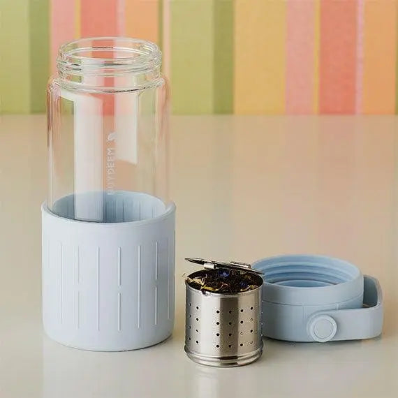 Buydeem CD1008 Portable Glass Tea Bottle with Infuser, 400ML