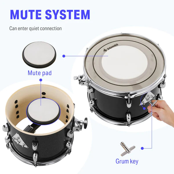 Donner DDS-520 Drum Kit Full-Size Silent Set
