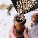 Grind Salt-Pepper Grinder Set of 2, Stainless Steel Refillable Salt & Peppercorn Shakers 7" Tall
