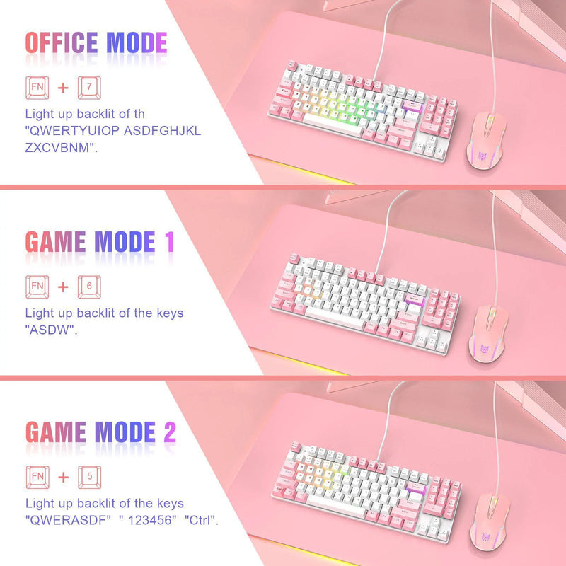 ONIKUMA G26 Wired Mechanical Keyboard + CW905 Mouse Set