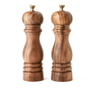 Grind Salt-Pepper Grinder Set of 2, Stainless Steel Refillable Salt & Peppercorn Shakers 7" Tall